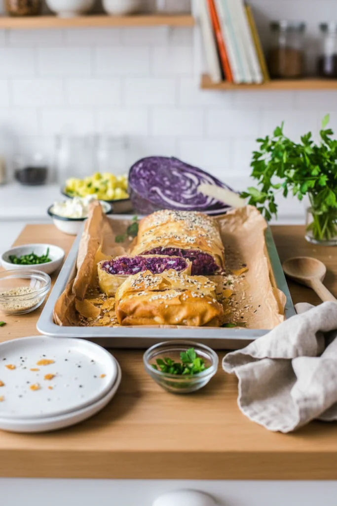 Vegetarischer Rotkohlstrudel Rezept – Herzhafter Strudel Einfach Gemacht