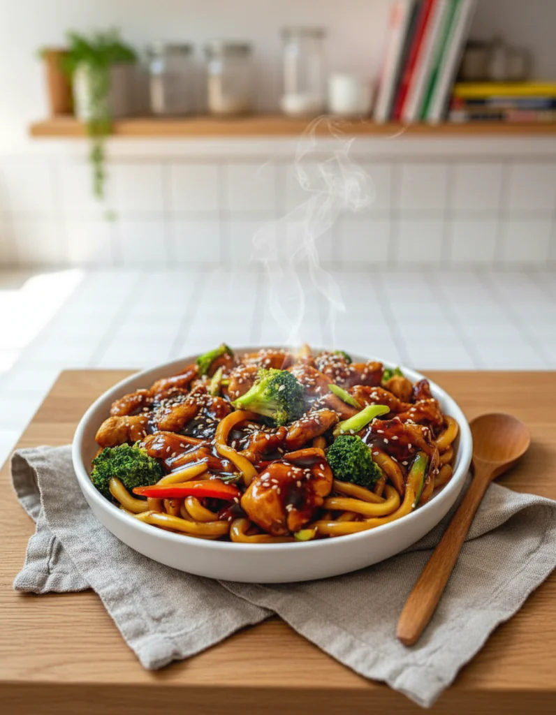 Hähnchen Teriyaki Nudeln