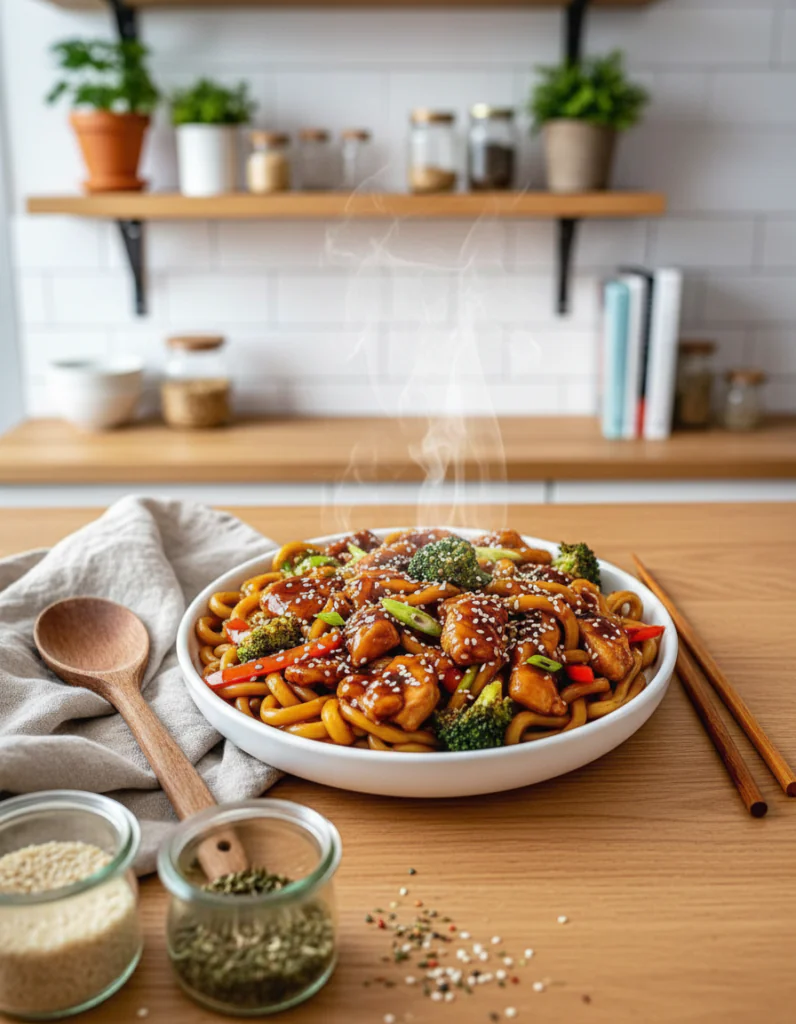 Hähnchen Teriyaki Nudeln