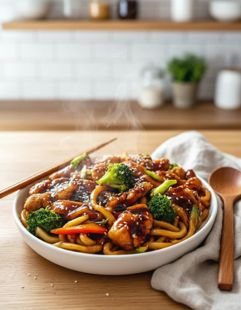 Hähnchen Teriyaki Nudeln zum Vorkochen