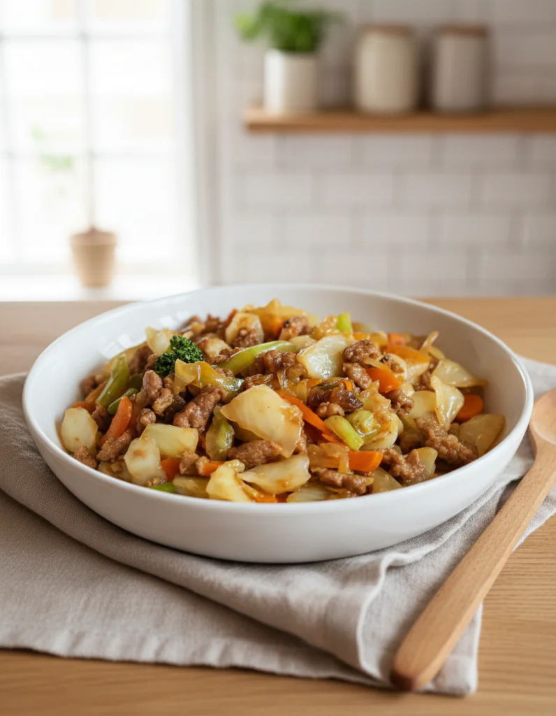 Würzige Chinakohl-Rinderhack-Pfanne rezept