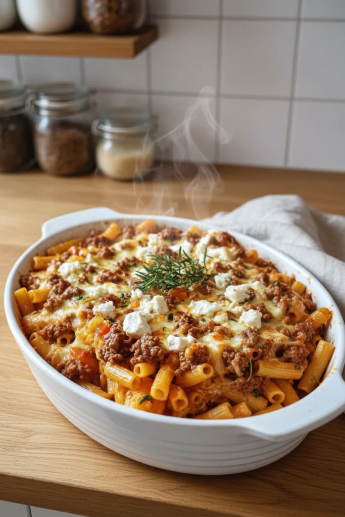 Griechischer Nudel Auflauf