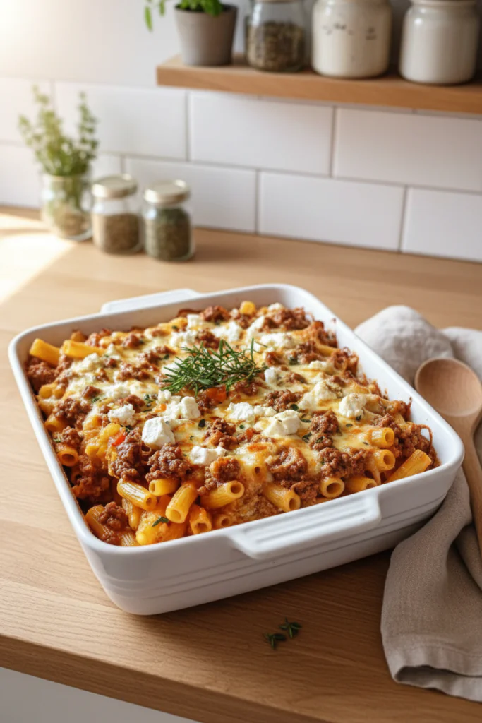 Griechischer Nudel Auflauf