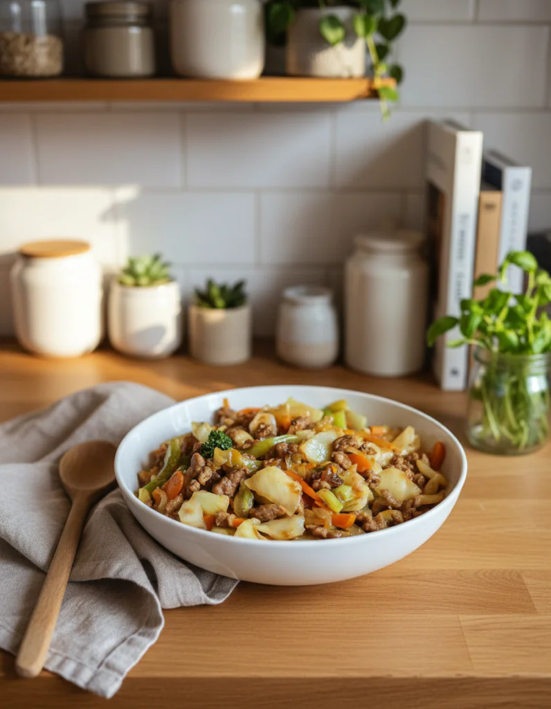 Würzige Chinakohl Rinderhack Pfanne Rezept