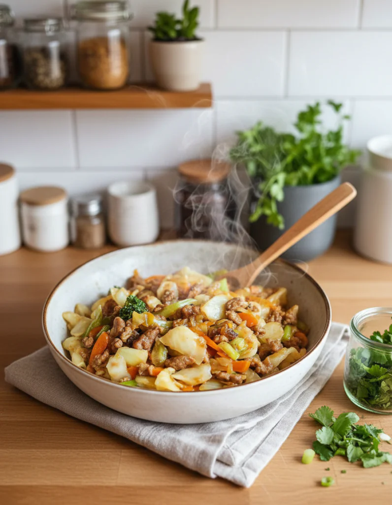 Würzige Chinakohl Rinderhack Pfanne Rezept