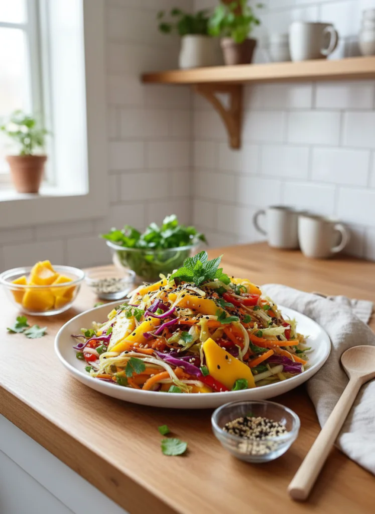 Asiatischer Spitzkohl-Mango-Salat