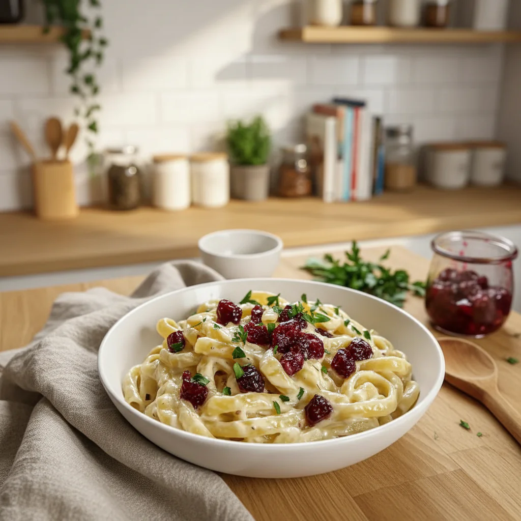 Brie Pasta mit Preiselbeeren Rezept – Cremig & Schnell 30 Min