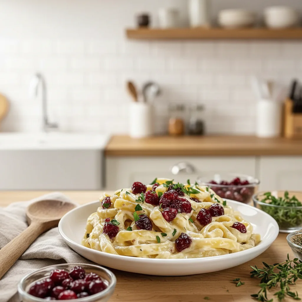 Brie Pasta mit Preiselbeeren Rezept – Cremig & Schnell 30 Min