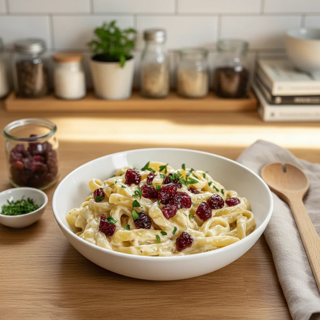 Brie Pasta mit Preiselbeeren Rezept – Cremig & Schnell 30 Min