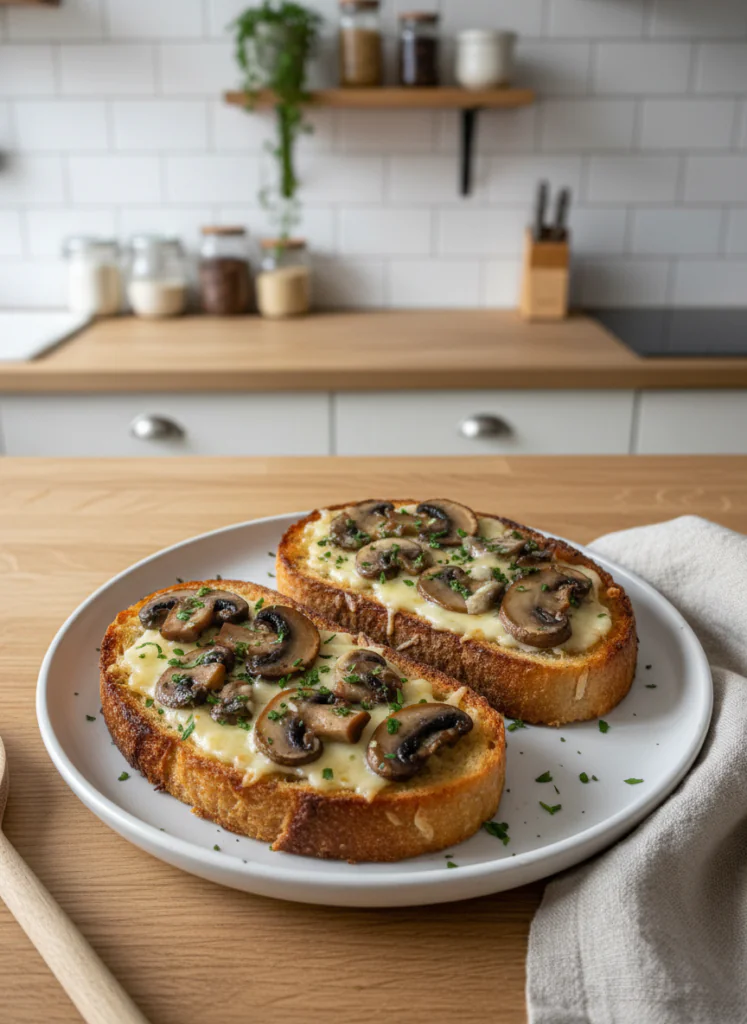 Käse Champignon Knoblauch Toast Rezept – Knusprig, Herzhaft & Schnell Gemacht