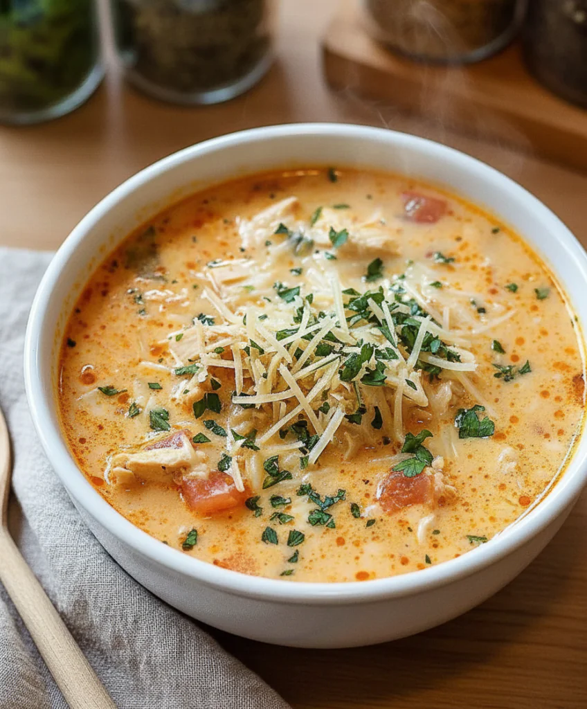 Cremige Hähnchen Parmesan Suppe Rezept – Einfach Slow Cooker