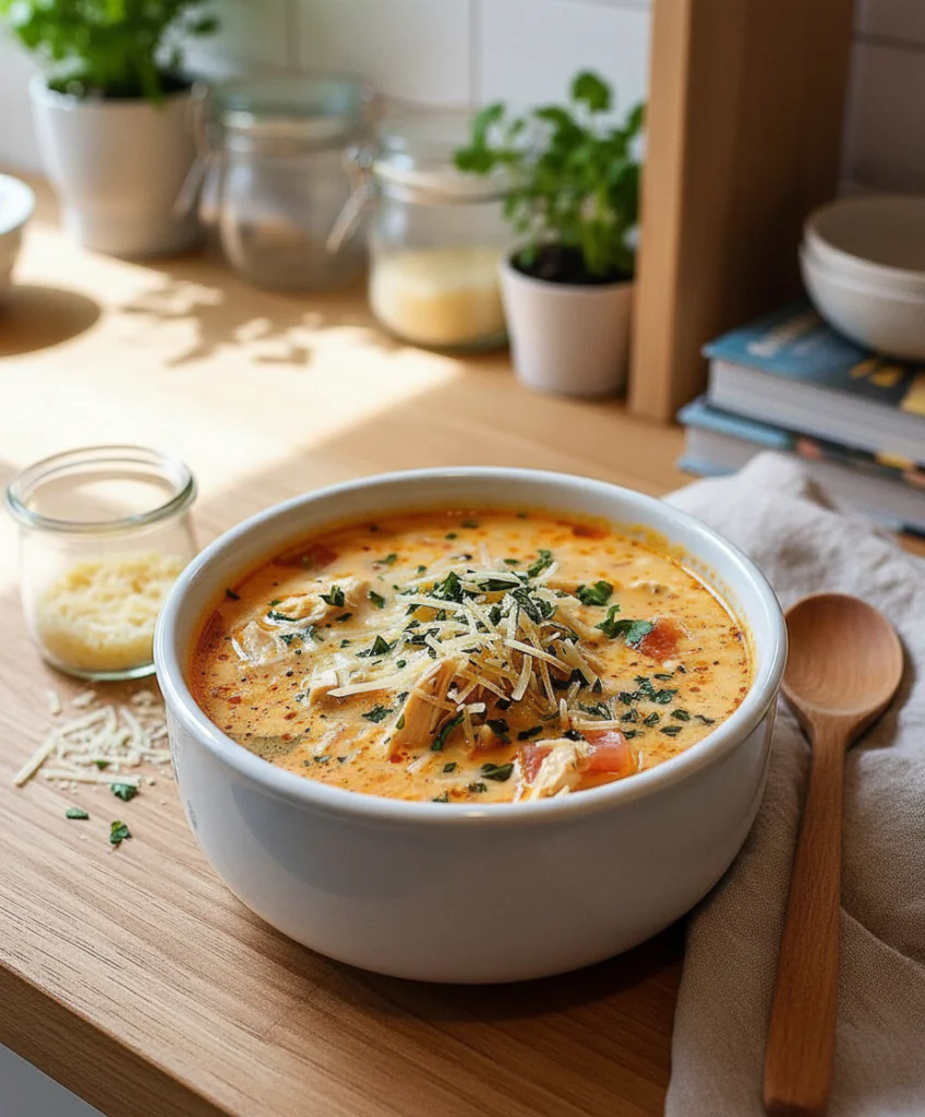 Cremige Hähnchen Parmesan Suppe Rezept – Einfach Slow Cooker