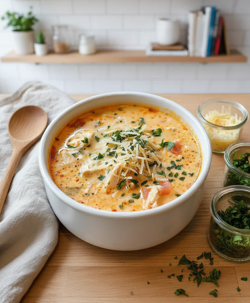 Cremige Hähnchen Parmesan Suppe Rezept – Einfach Slow Cooker