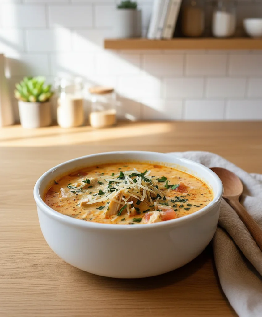Cremige Hähnchen Parmesan Suppe Rezept – Einfach Slow Cooker