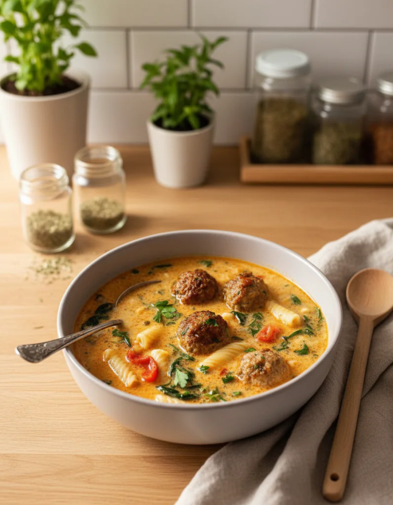 Cremige Italienische Hackbällchensuppe Rezept – Schnell & Lecker