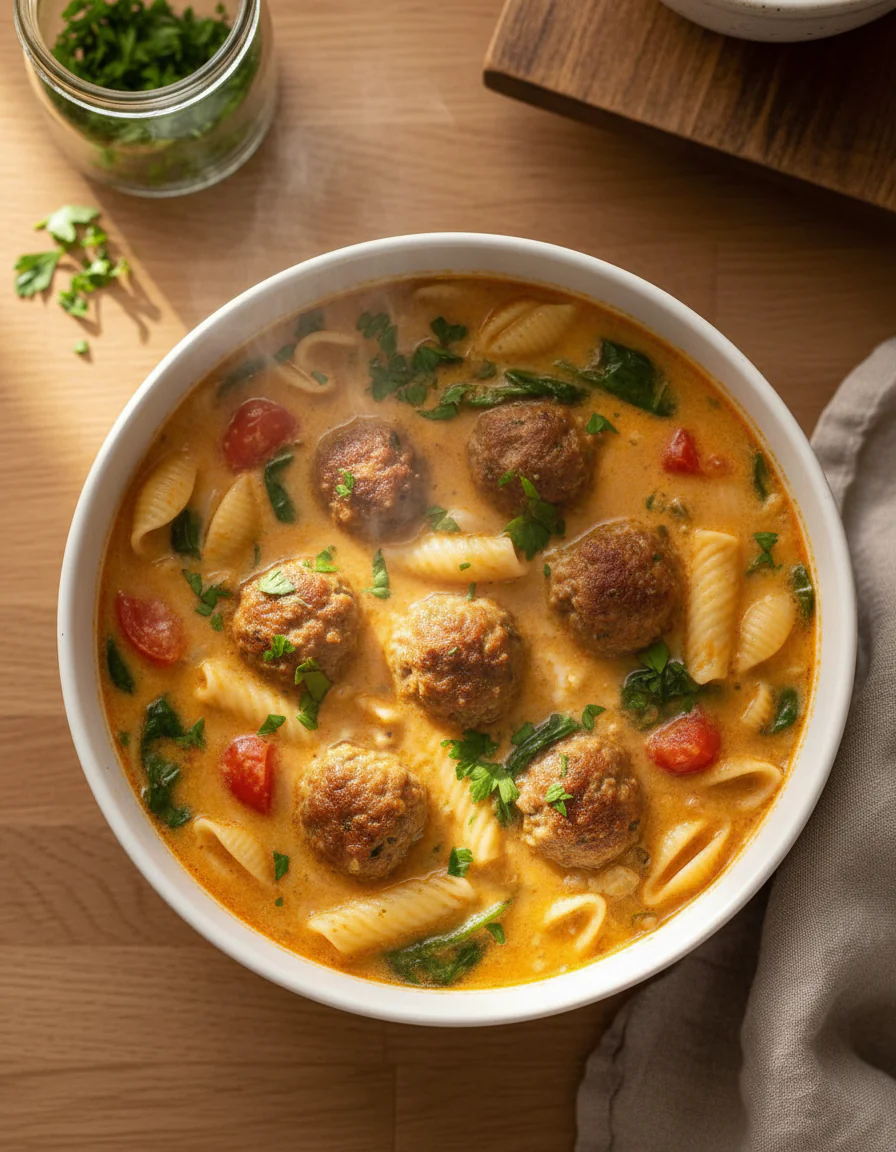 Cremige Italienische Hackbällchensuppe Rezept – Schnell & Lecker