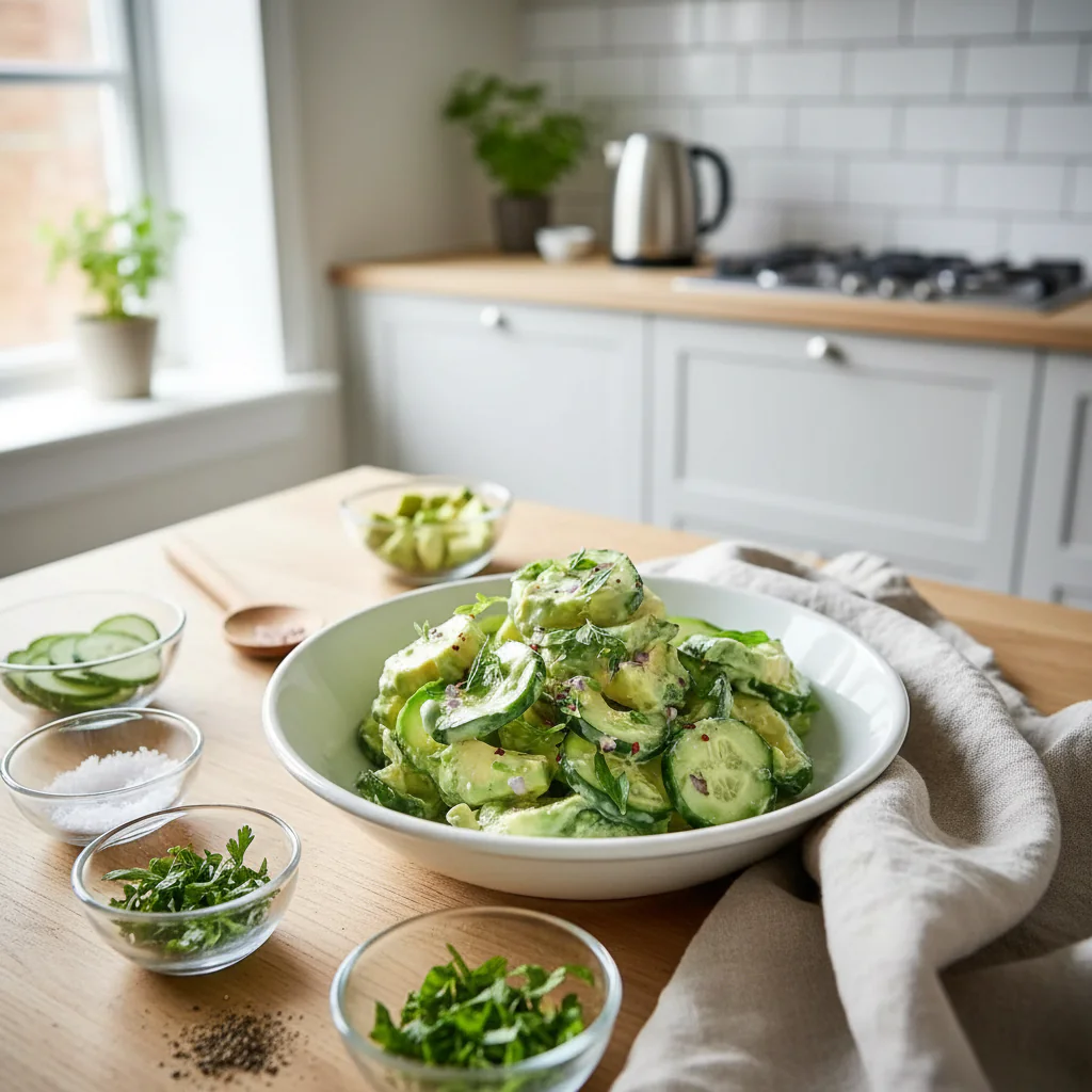 Cremiger Gurken-Avocado-Salat Rezept – Einfach & Erfrischend in 10 Minuten