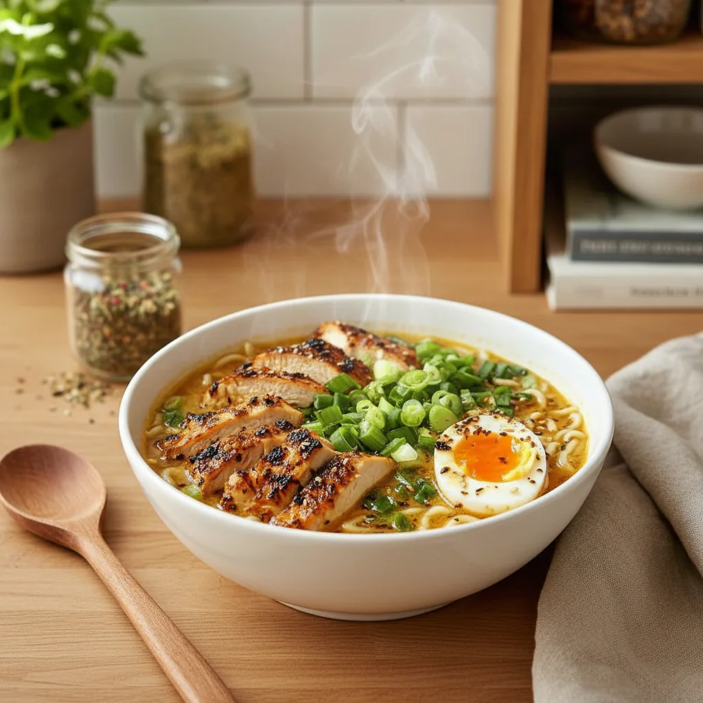 Feuriges Chicken Ramen Rezept – Cremige Knoblauchsoße in 30 Min