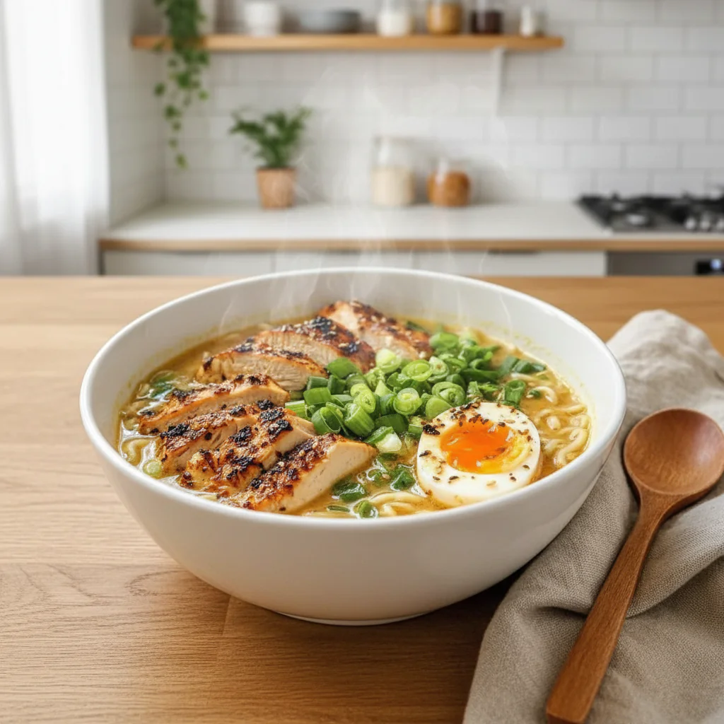 Feuriges Chicken Ramen Rezept – Cremige Knoblauchsoße in 30 Min