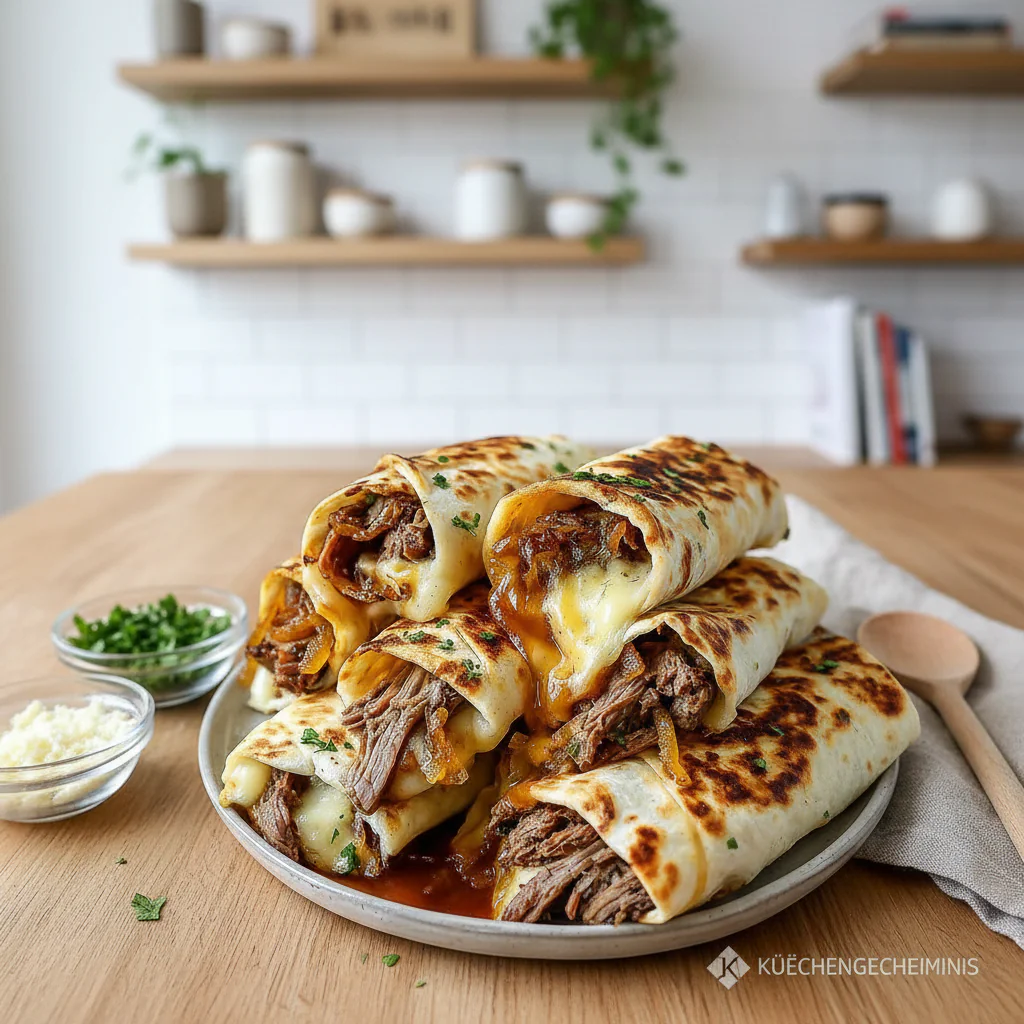 French Dip Tortilla Rollups Rezept – Einfach, Schnell & Unwiderstehlich Herzhaft
