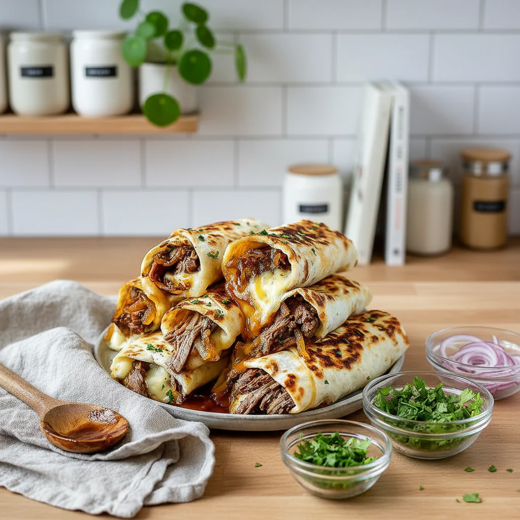 French Dip Tortilla Rollups Rezept – Einfach, Schnell & Unwiderstehlich Herzhaft