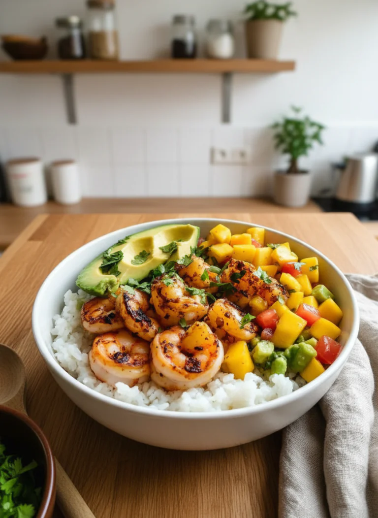 Schnelle Gesunde Garnelen Bowl Rezept mit Mango Avocado Salsa 15 Schnelle Gesunde Garnelen Bowl Rezept mit Mango Avocado Salsa