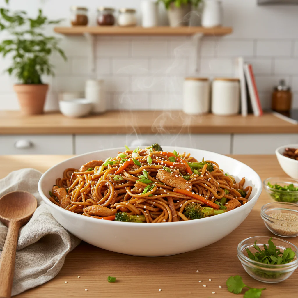 Hähnchen Teriyaki Nudeln Rezept – Schnell & Aromatisch 30 Min