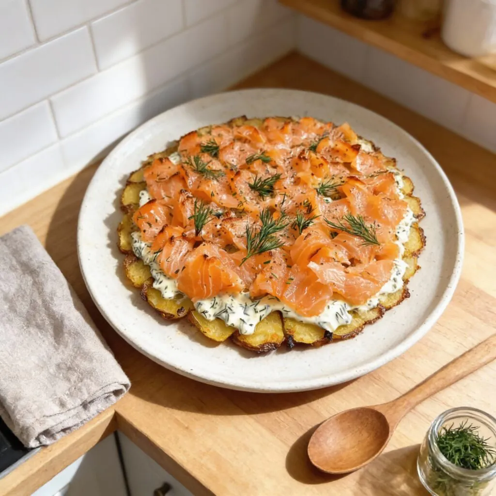 Kartoffelpizza mit Räucherlachs Rezept – Glutenfrei & Köstlich