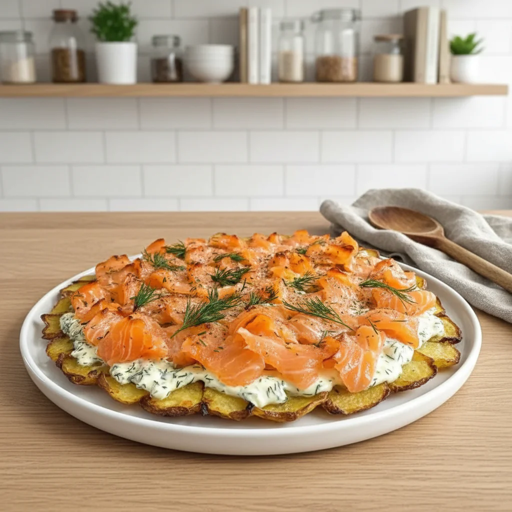 Kartoffelpizza mit Räucherlachs Rezept – Glutenfrei & Köstlich
