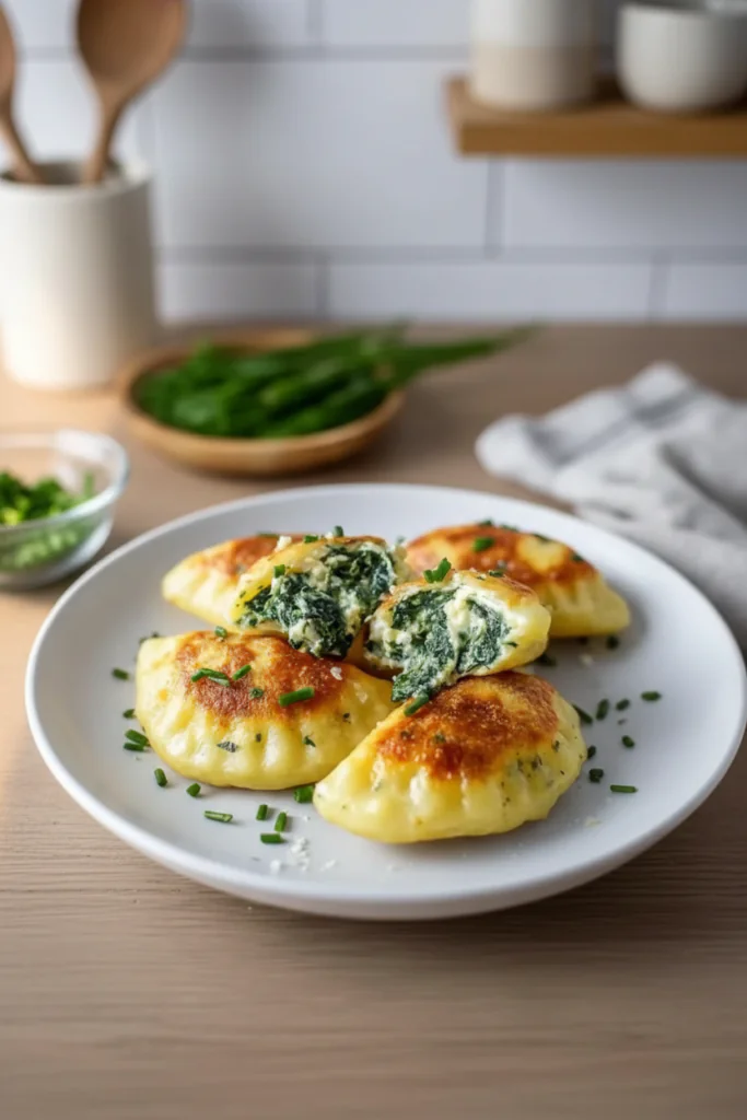 Kartoffeltaschen mit Frischkäse-Spinatfüllung – Einfach Lecker Rezept