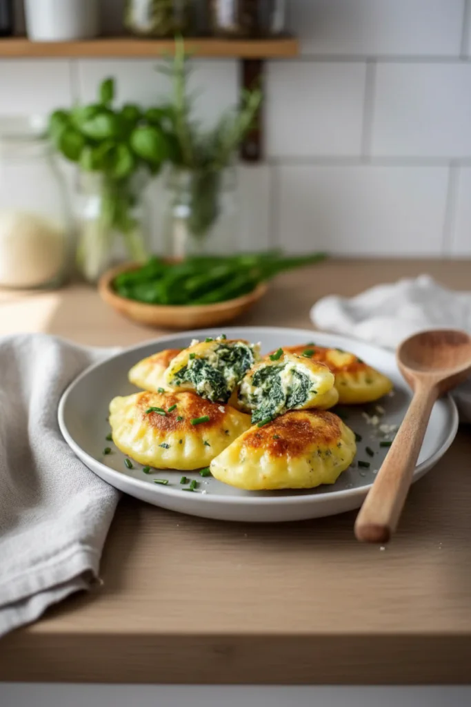 Kartoffeltaschen mit Frischkäse-Spinatfüllung – Einfach Lecker Rezept