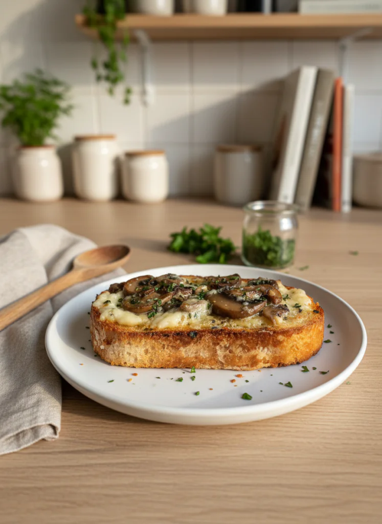 Knusprige Käse-Champignon-Knoblauch-Toasts – Schnelles Rezept