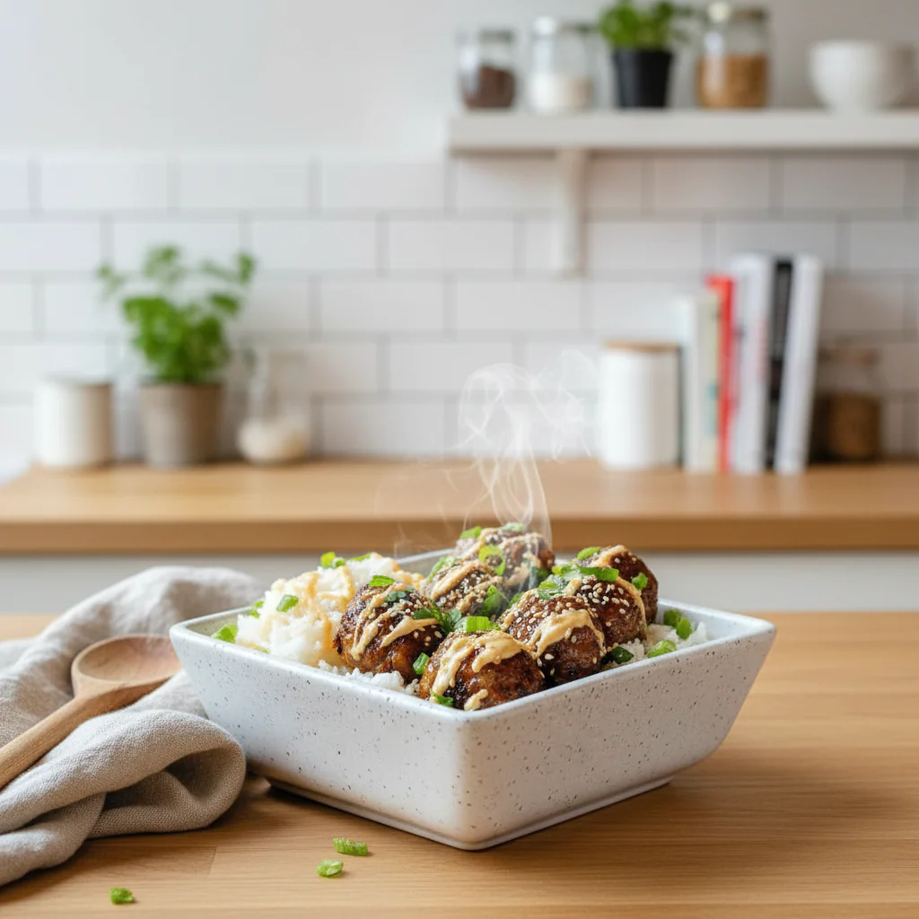 Korean BBQ Fleischbällchen mit scharfer Mayo – Einfach lecker Rezept