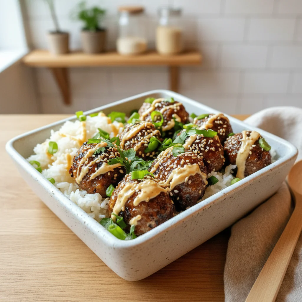 Korean BBQ Fleischbällchen mit scharfer Mayo – Einfach lecker Rezept
