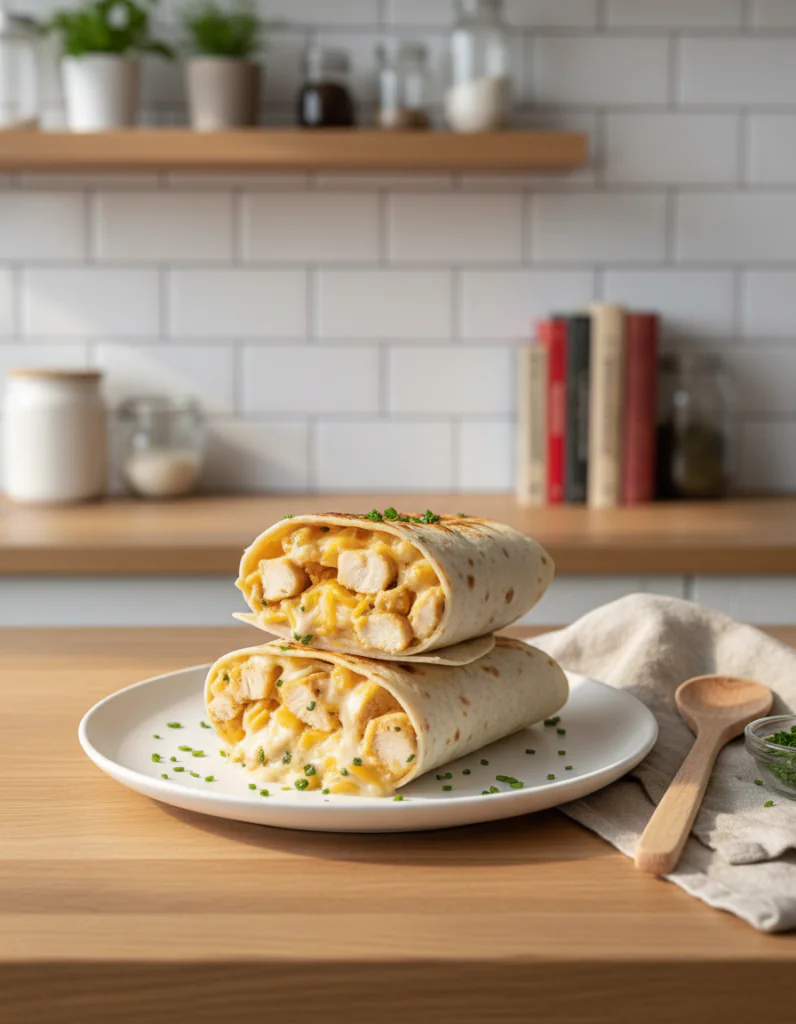 Schnelle Käse-Knoblauch-Hähnchen-Wraps Rezept – Knusprig in 25 Mi