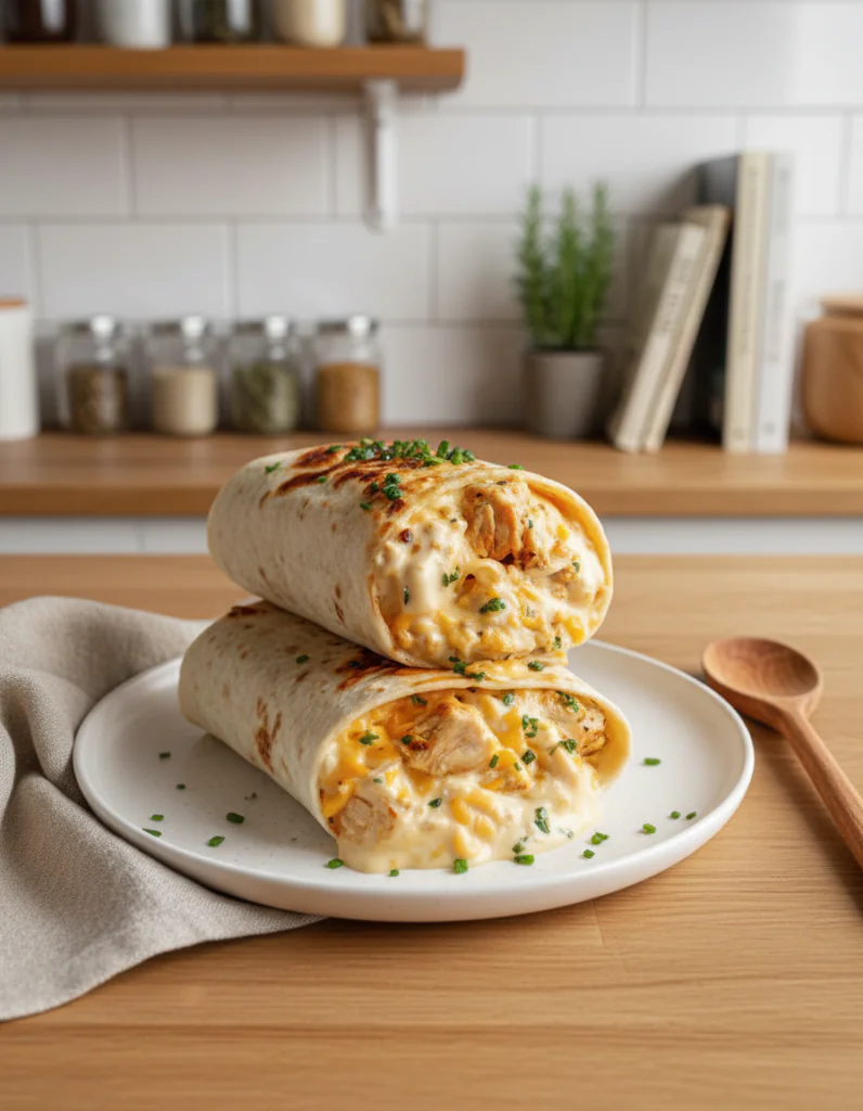 Schnelle Käse-Knoblauch-Hähnchen-Wraps Rezept – Knusprig in 25 Mi