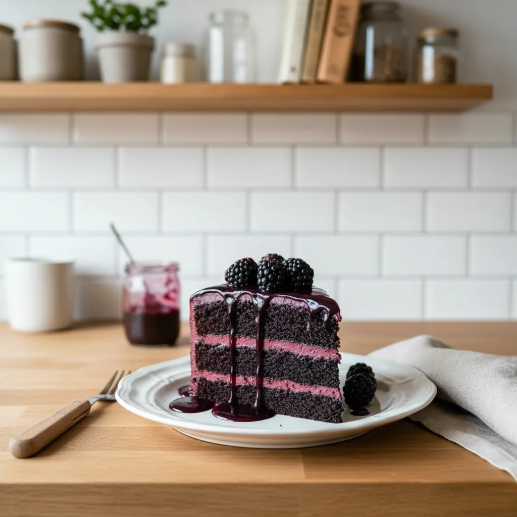 Schwarze Johannisbeere Samt Kuchen – Gothic Dessert einfach Rezept