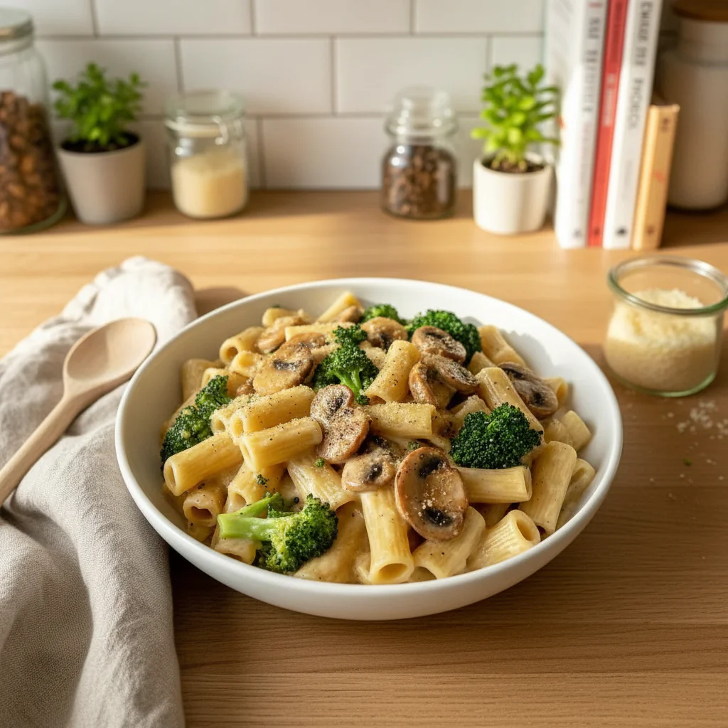 Pilz Brokkoli Pasta Vegan Rezept