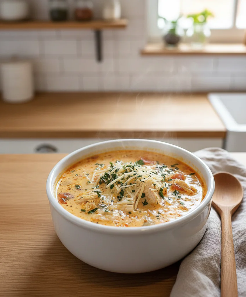 Cremige Crock Pot Hähnchen Parmesan Suppe – Slow Cooker Komfort