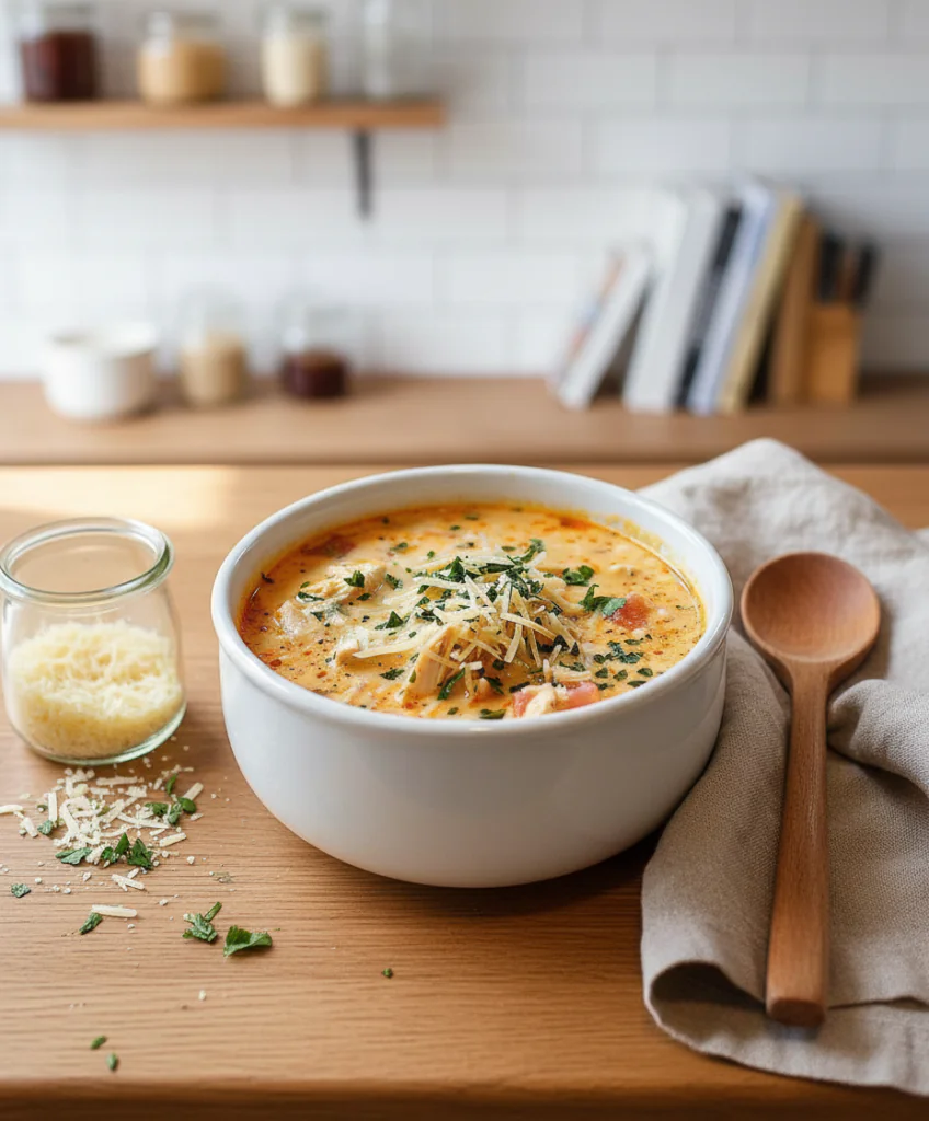 Cremige Crock Pot Hähnchen Parmesan Suppe – Slow Cooker Komfort