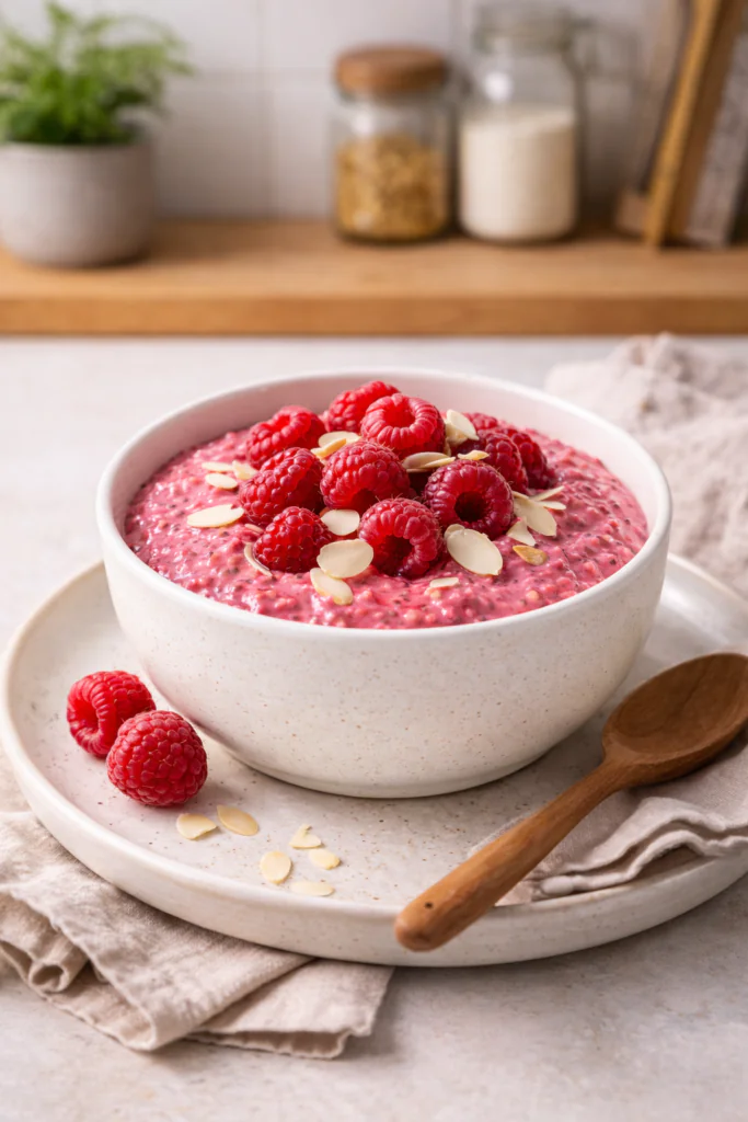 Himbeer Chia Pudding gesunde rezept