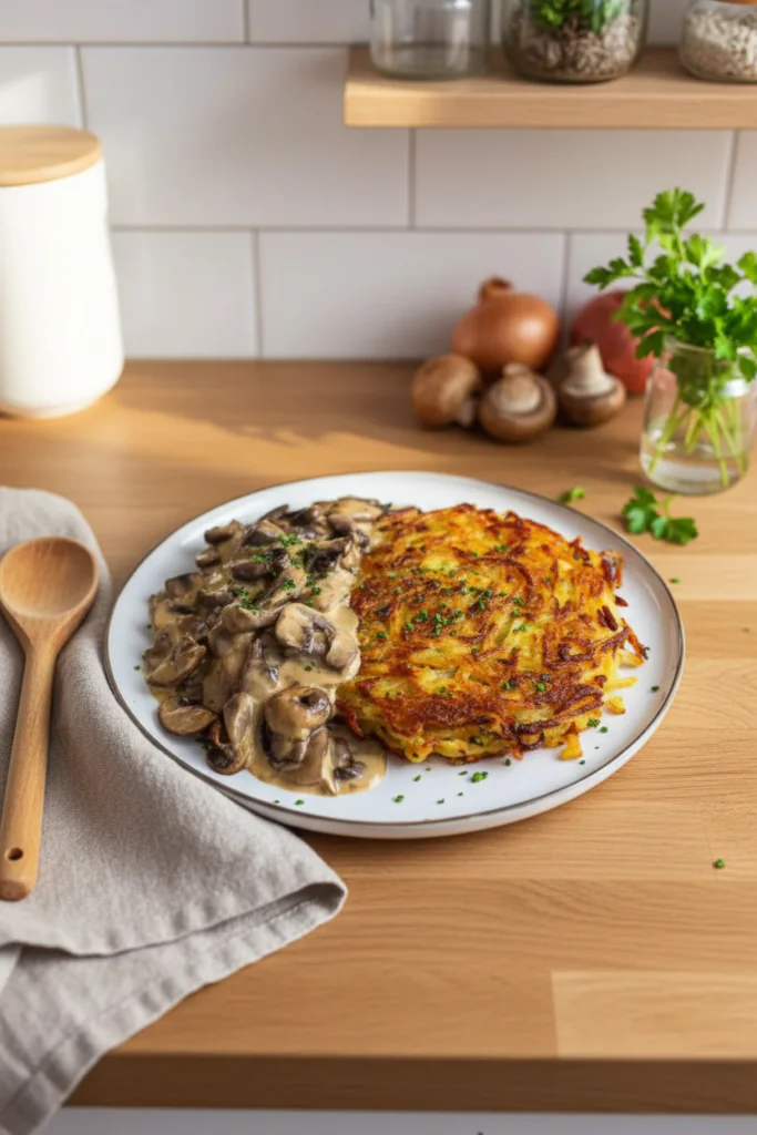 Mozzarella Rösti mit Zwiebel-Pilzrahmsoße Rezept – Einfach & Knusprig Köstlich 14 Mozzarella Rösti mit Zwiebel-Pilzrahmsoße Rezepte