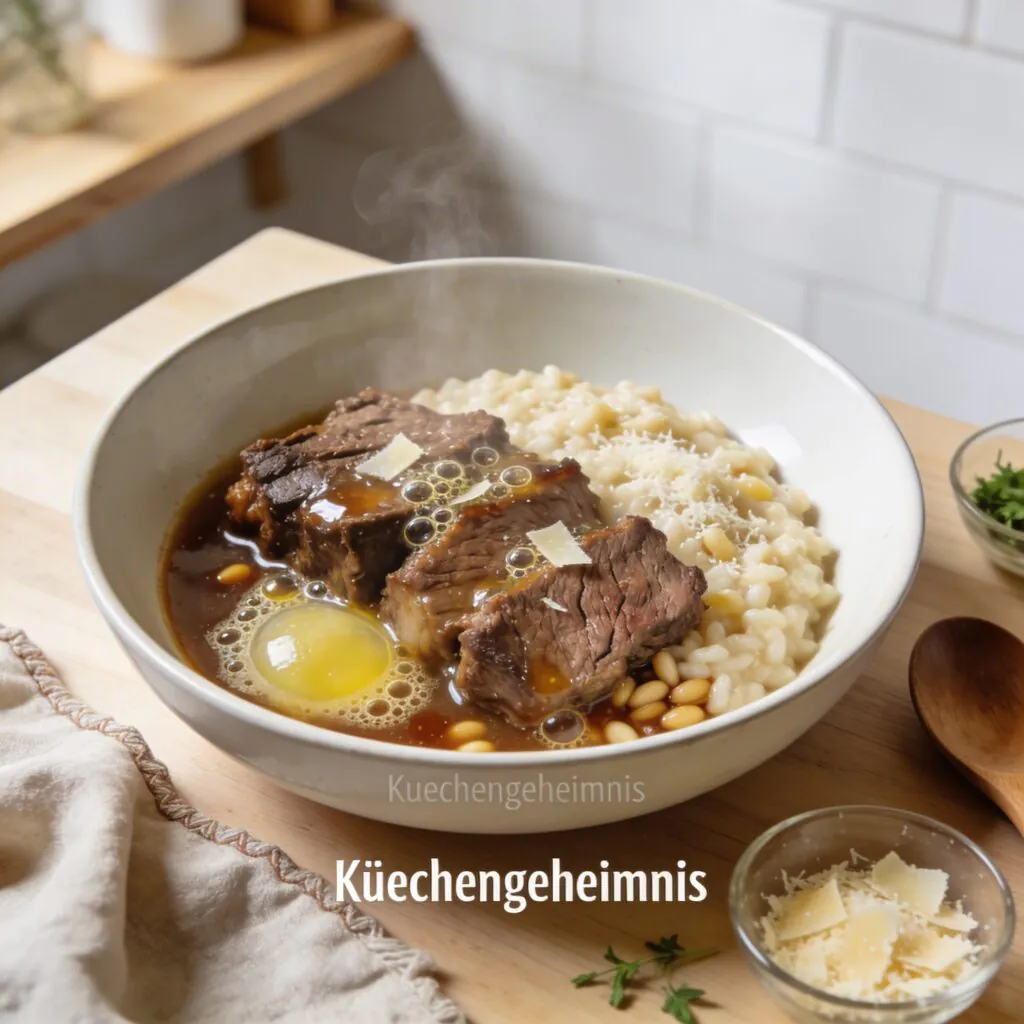 Rinderbrust in Limonade mit Parmesan Risotto lecker