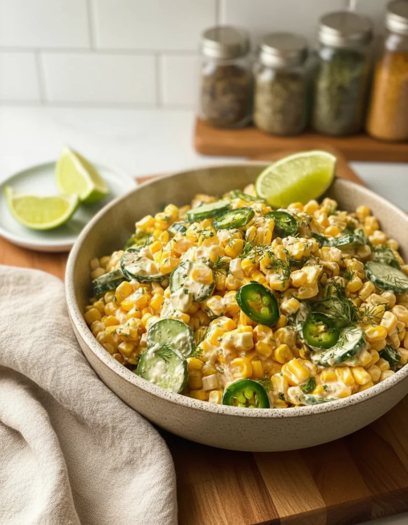 Street Corn Creamy Cucumber Salad einfach