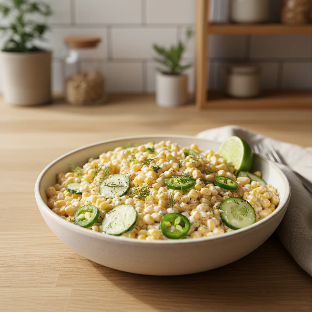 Street Corn Creamy Cucumber Salad rezept