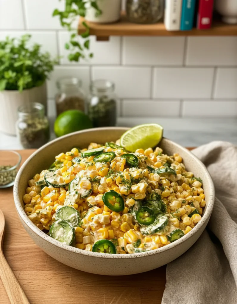 Street Corn Creamy Cucumber Salad schnell